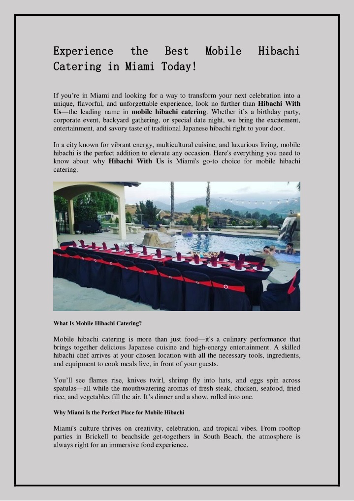 PPT - Experience the Best Mobile Hibachi Catering in Miami Today! PowerPoint Presentation - ID:14418152