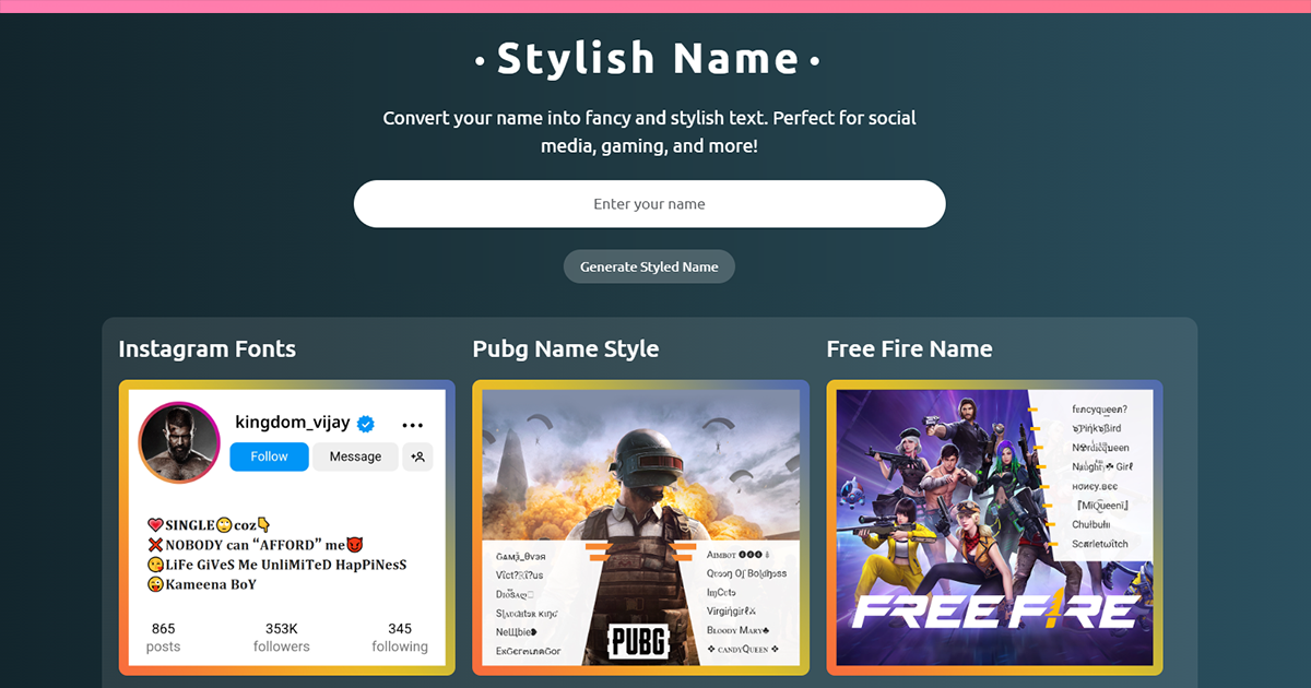 Instagram Name Style - Create Stylish Name