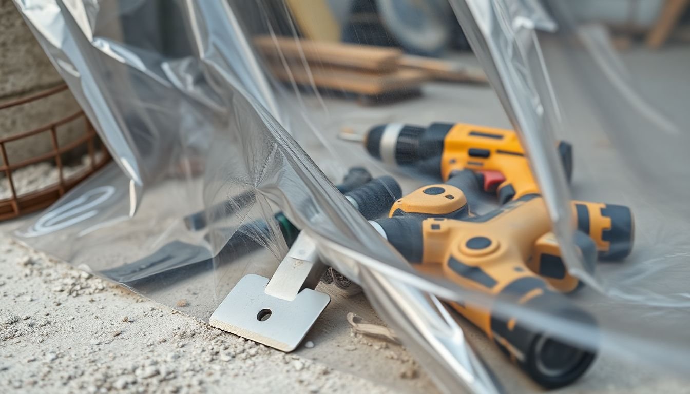 Tarpaulins are Used for Protecting Construction Site Tools