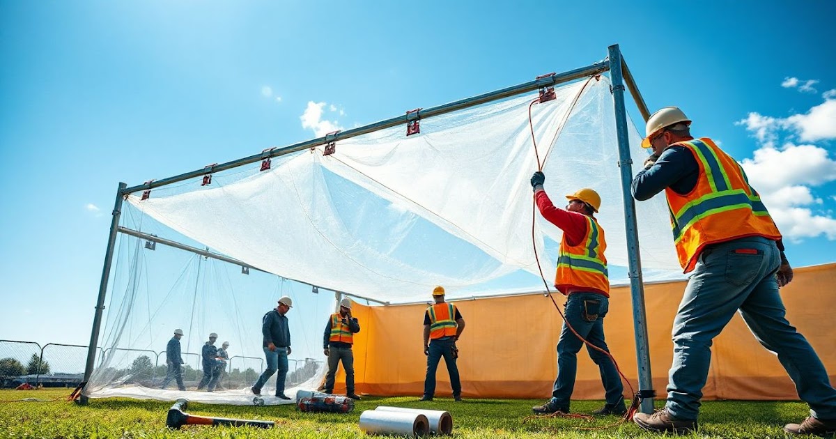 Create Temporary Structures Quickly with Clear Tarpaulin