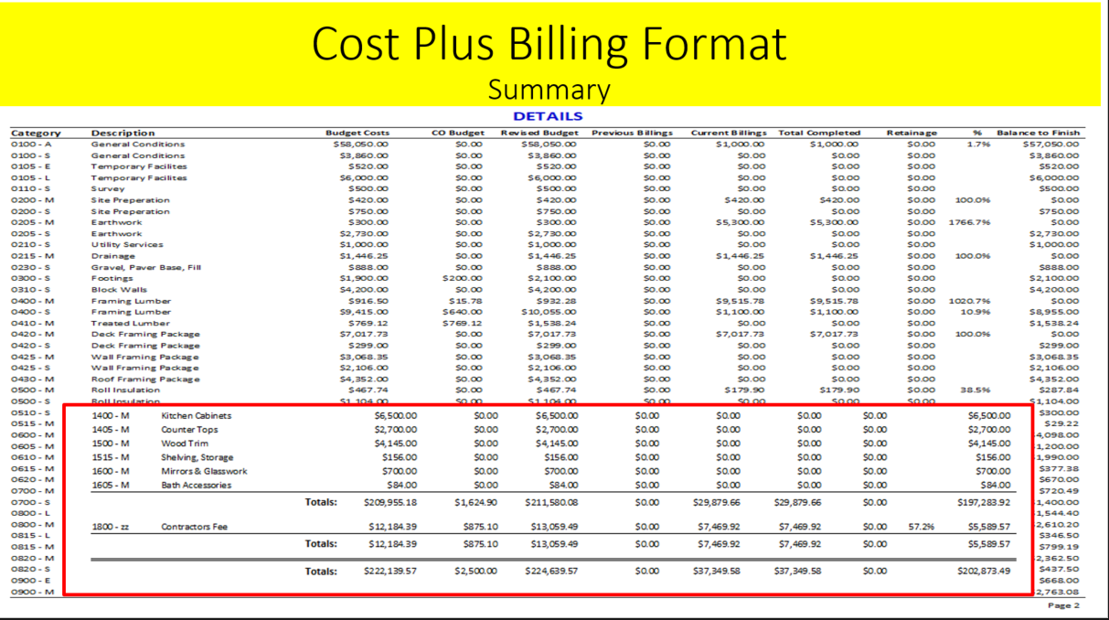 Cost Plus Billing Software | Contractors Software Group