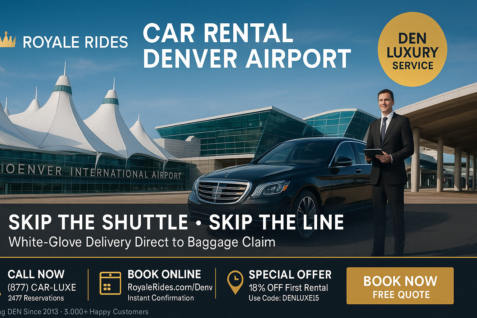 Car Rental Denver Airport (DEN) 2025 | Royale Rides Guide