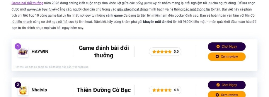 Top Game Bài Đổi Thưởng Uy Tín 2026 Tải App Nhận Tiền Thật Cover Image
