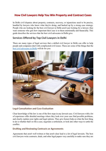 How Civil Lawyers Help You Win Property and Contract Cases | PDF