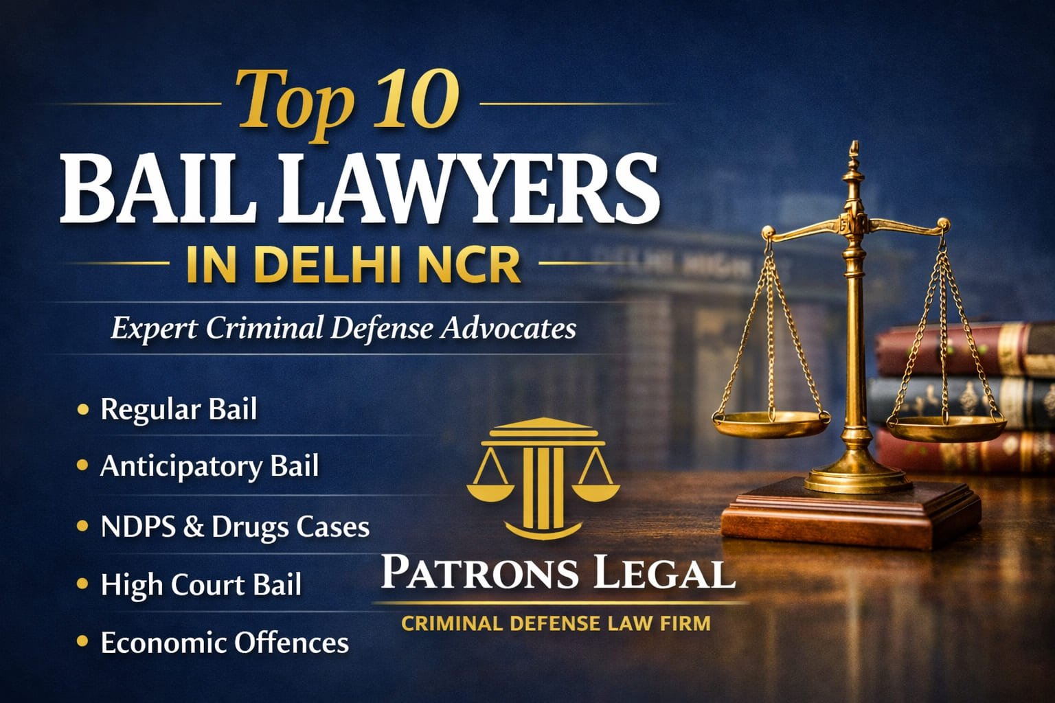 Top 10 Bail Lawyers in Delhi NCR | Patrons Legal