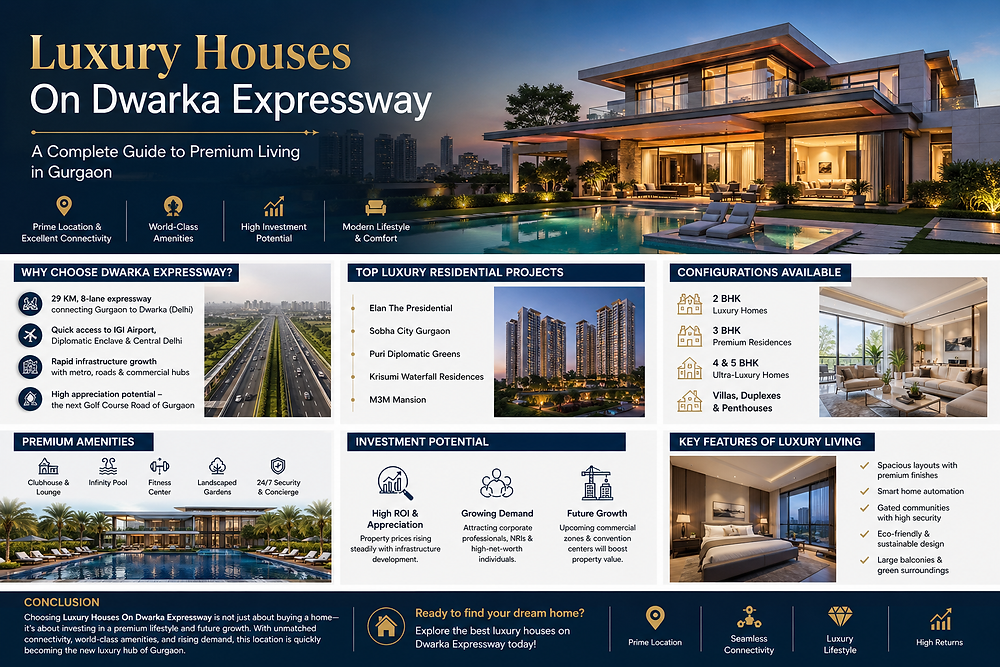 Luxury Houses On Dwarka Expressway – A Complete Guide to Premium Living in Gurgaon