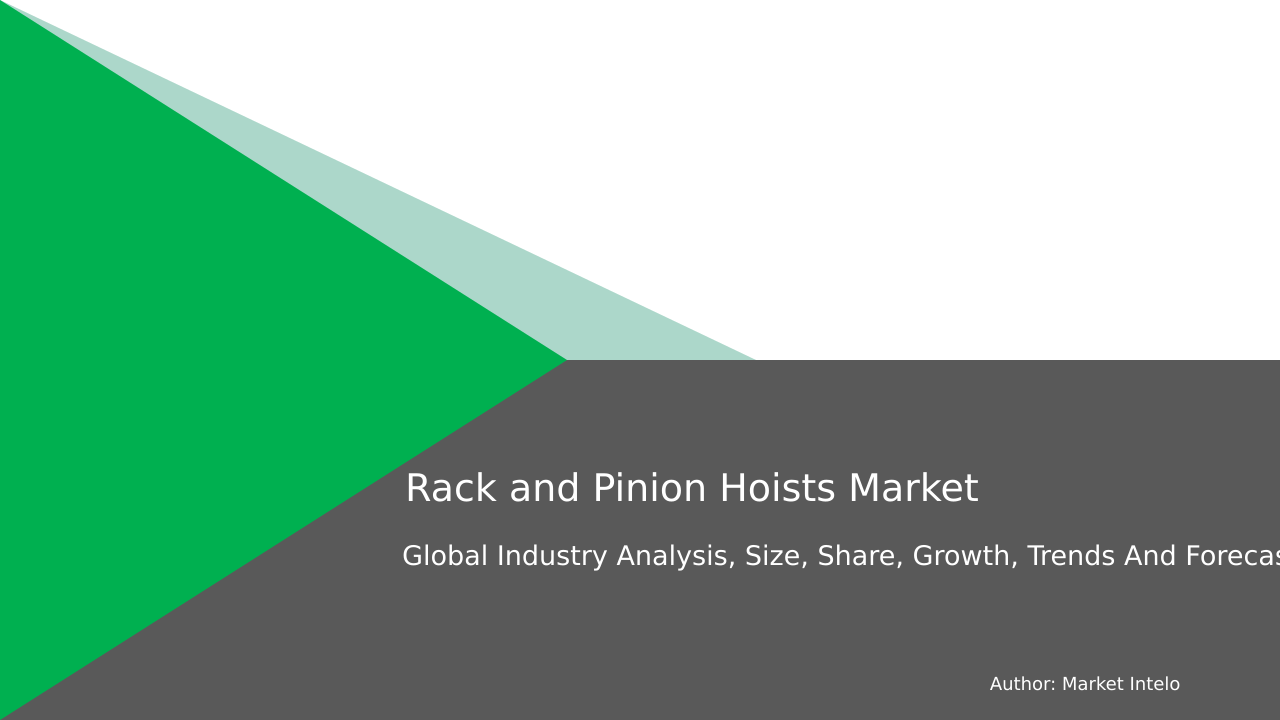 Rack and Pinion Hoists Market Research Report 2033