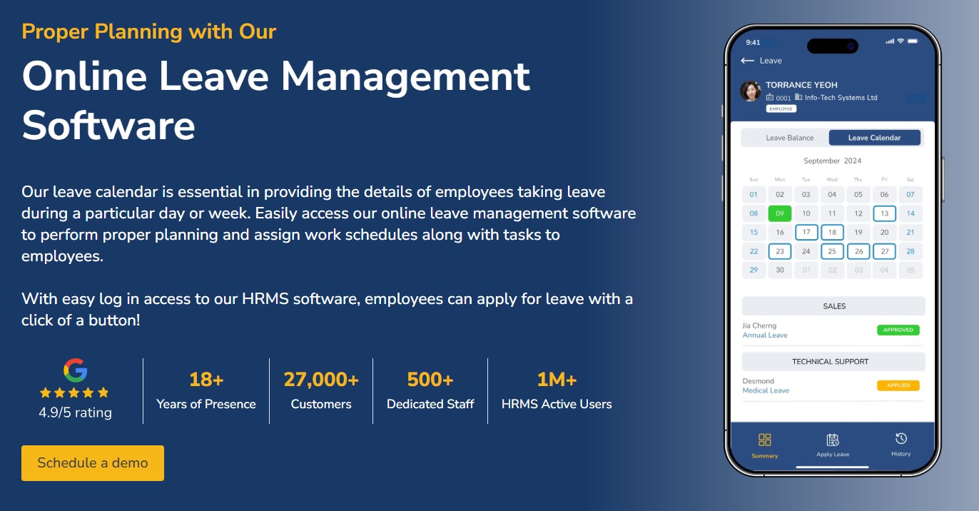 Leave Management Software System | Info-Tech Singapore