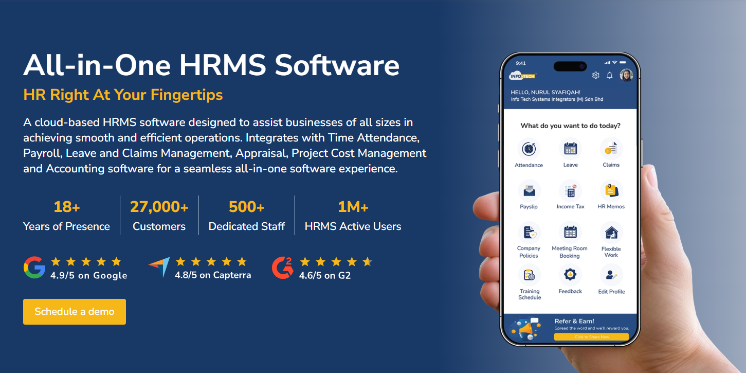 Best HRMS Software Malaysia | HR System | 27000+ Customers
