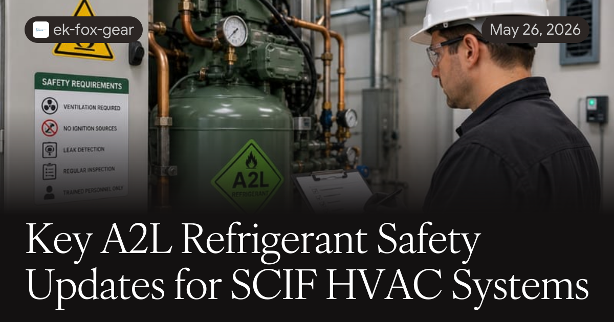 Key A2L Refrigerant Safety Updates for SCIF HVAC Systems